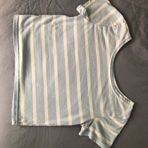 Light blue stripped crop top